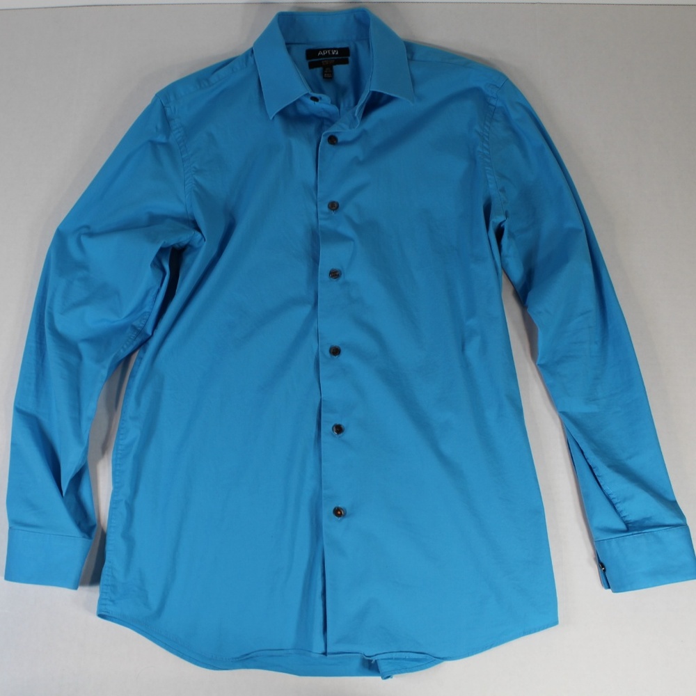 Apt. 9 Dress Shirt Blue 16.5 - 34/35 Slim Fit